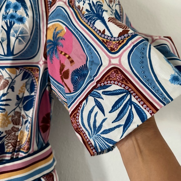 Joie tropical multi color printed Dress with Belt - Picture 9 of 11